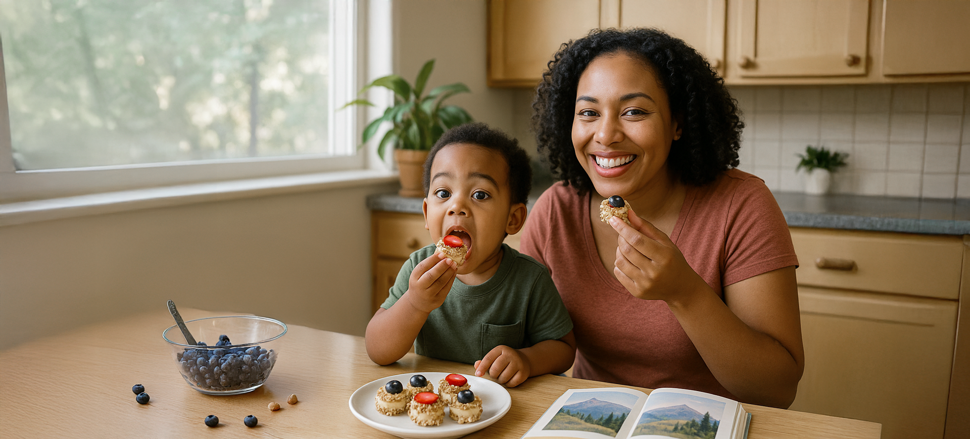 Kid-eat-snaks-with-mom